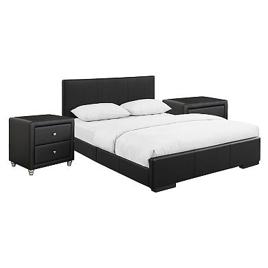 Camden Isle Hindes Platform Bed & Two Nightstands 3-piece Set