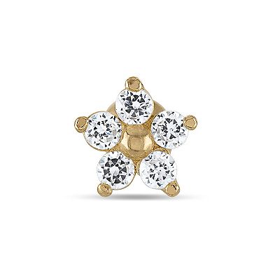 Amella Jewels 10k Gold Cubic Zirconia Flower Cartilage Ring