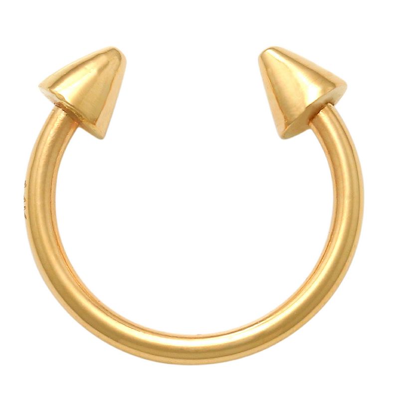 Amella Jewels 10K Gold Spiked Horseshoe Nose Ring, Womens, Yellow