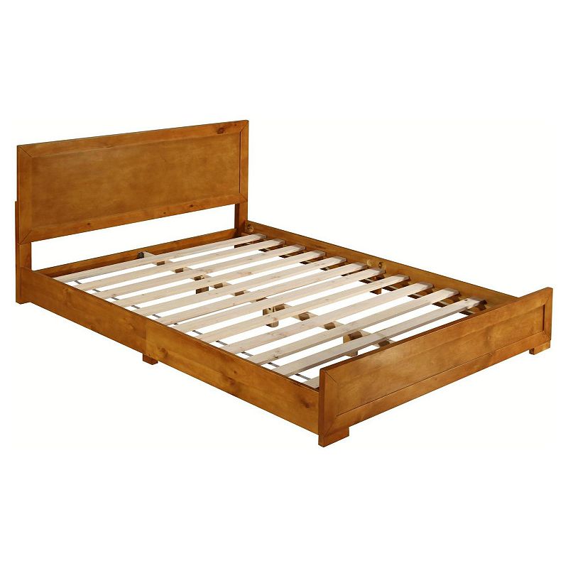 Home Furniture Modern Oxford Platform Bed  Oak  Queen