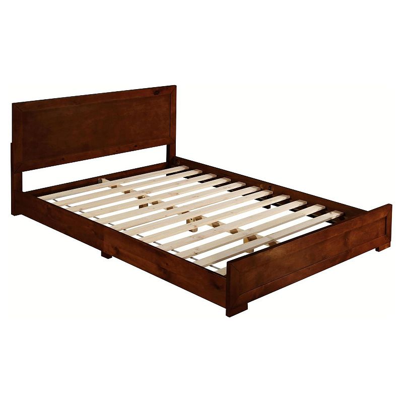 Camden Isle Oxford Platform Bed | Paneled Headboard | Low Profile | Queen  Walnut