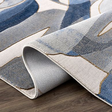 Abani Rugs Regal REG130A Blue Grey Asymmetric Circles Area Rug