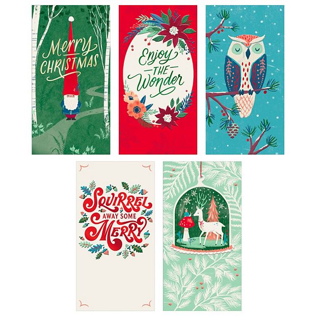 Hallmark Enjoy the Wonder Christmas Gift Card Holders or Money Holders  Assortment 5-pk.