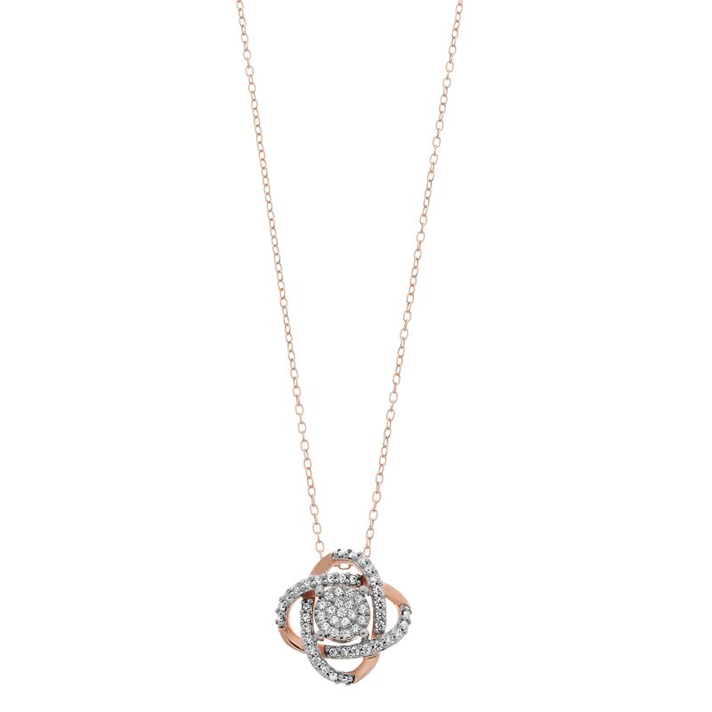 1/4 Carat T.W Diamond Fashion Pendant Necklace, Womens, Size: 18, Pink