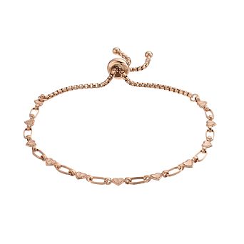 Kristen Kesho Sterling Silver Heart Link Adjustable Bolo Bracelet