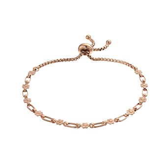 Kristen Kesho Sterling Silver Flower Link Adjustable Bolo Bracelet