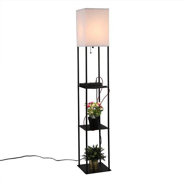 Defong Modern Floor Lamp with LED Grow Light 62 Inch Square Standing