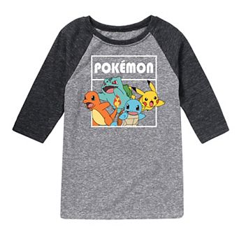Boys 8-20 Pokemon Characters Raglan Graphic Tee