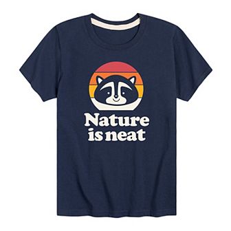 Boys 8-20 "Nature Is Neat" Raccoon Graphic Tee