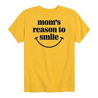 Boys 8-20 "Mom's Reason To Smile" Graphic Tee