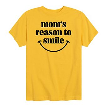 Boys 8-20 "Mom's Reason To Smile" Graphic Tee