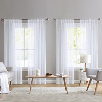 Laura Ashley Curtains Sheer Varick Set of 4 Window Curtain Panels