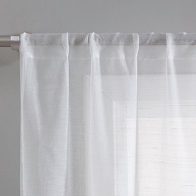 Laura Ashley Curtains Sheer Varick Set of 4 Window Curtain Panels