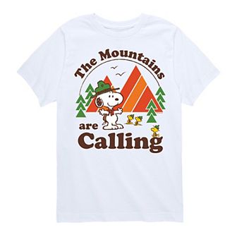 Boys 8-20 Peanuts "Mountains Are Calling" Graphic Tee