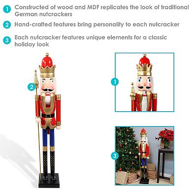 Sunnydaze Arnold the Strong Indoor Christmas Nutcracker Statue - 48-Inch