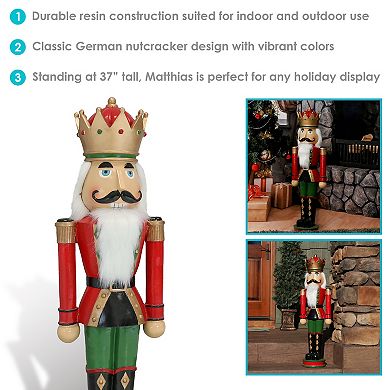 Sunnydaze Matthias The Prince Outdoor Nutcracker - 35 In - Set Of 2