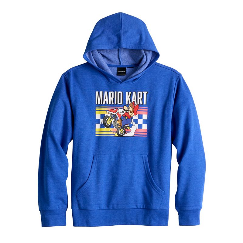Boys 8-20 Mario Kart Hoodie, Boys, Size: Large, Turquoise/Blue