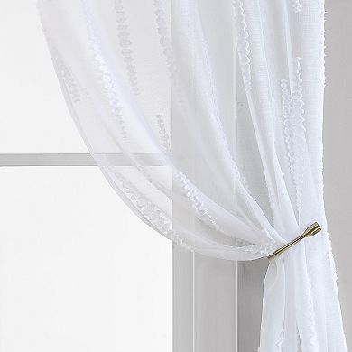 Laura Ashley Curtains Sheer Set of 2 Dash Window Curtain Panels