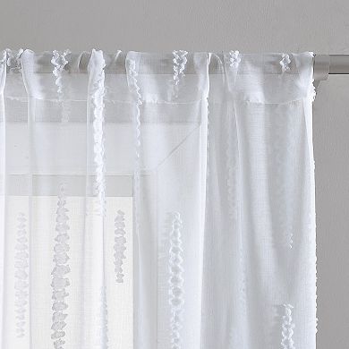 Laura Ashley Curtains Sheer Set of 2 Dash Window Curtain Panels
