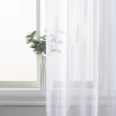 Laura Ashley Curtains Sheer Set of 2 Dash Window Curtain Panels