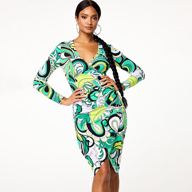 Women's INTEMPO Faux-Wrap Midi Dress