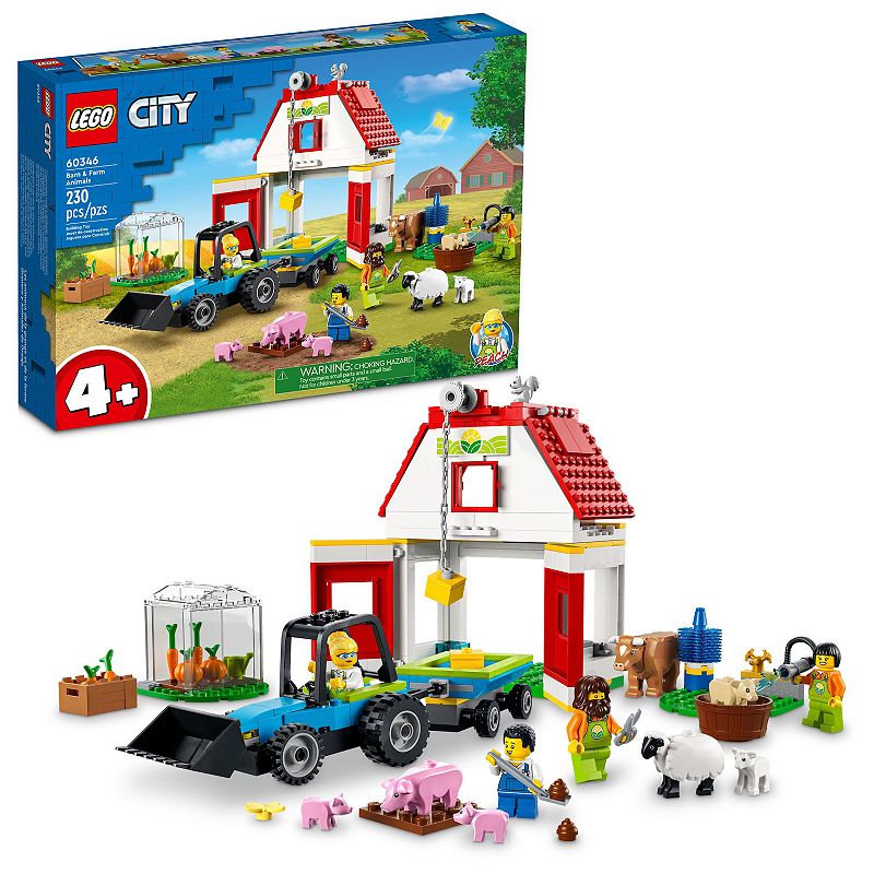 LEGO City Barn & Farm Animals 60346 Building Set (230 Pieces), Multicolor