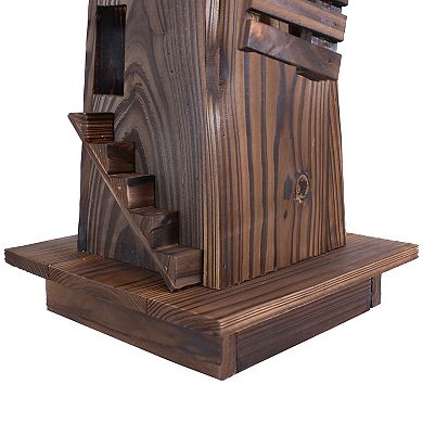 Sunnydaze Dutch Windmill Outdoor Decorative Wood Yard Art Statue - 39 in