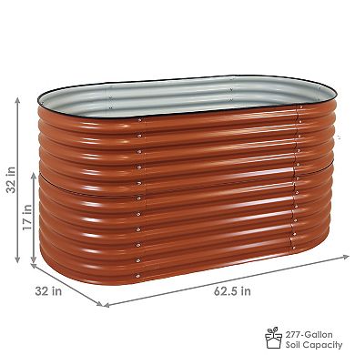 Sunnydaze Galvalume Steel Rectangle Raised Garden Bed - Dark Gray - 62.5 in