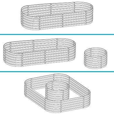 Sunnydaze Galvalume Steel Rectangle Raised Garden Bed - Dark Gray - 62.5 in