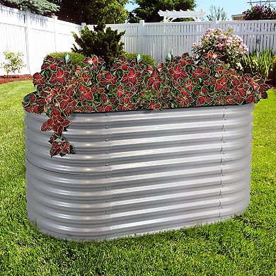 Sunnydaze Galvalume Steel Rectangle Raised Garden Bed - Dark Gray - 62.5 in