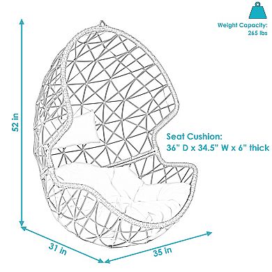 Sunnydaze Outdoor Resin Wicker Danielle Basket Egg Chair