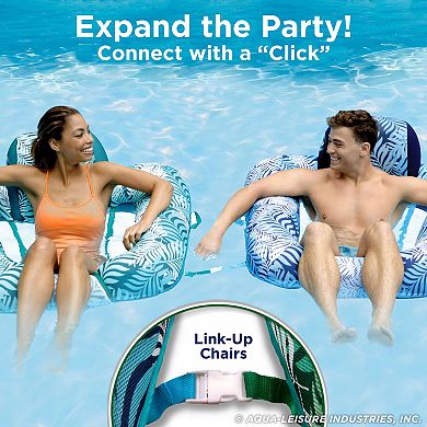 Aqua Zero Gravity Inflatable Swimming Pool Chair Lounge Float, Teal Fern Green