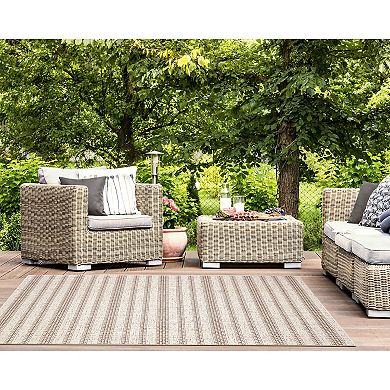 Liora Manne Avena Mosaic Stripe Indoor Outdoor Rug