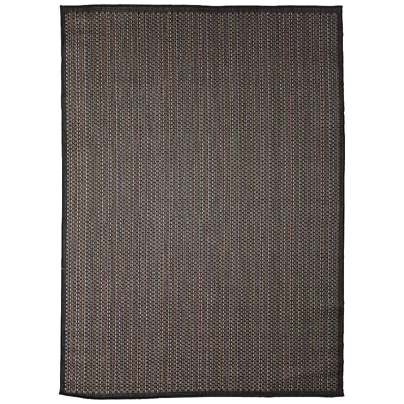 Liora Manne Avena Texture Indoor Outdoor Rug, Black, 8X10 Ft