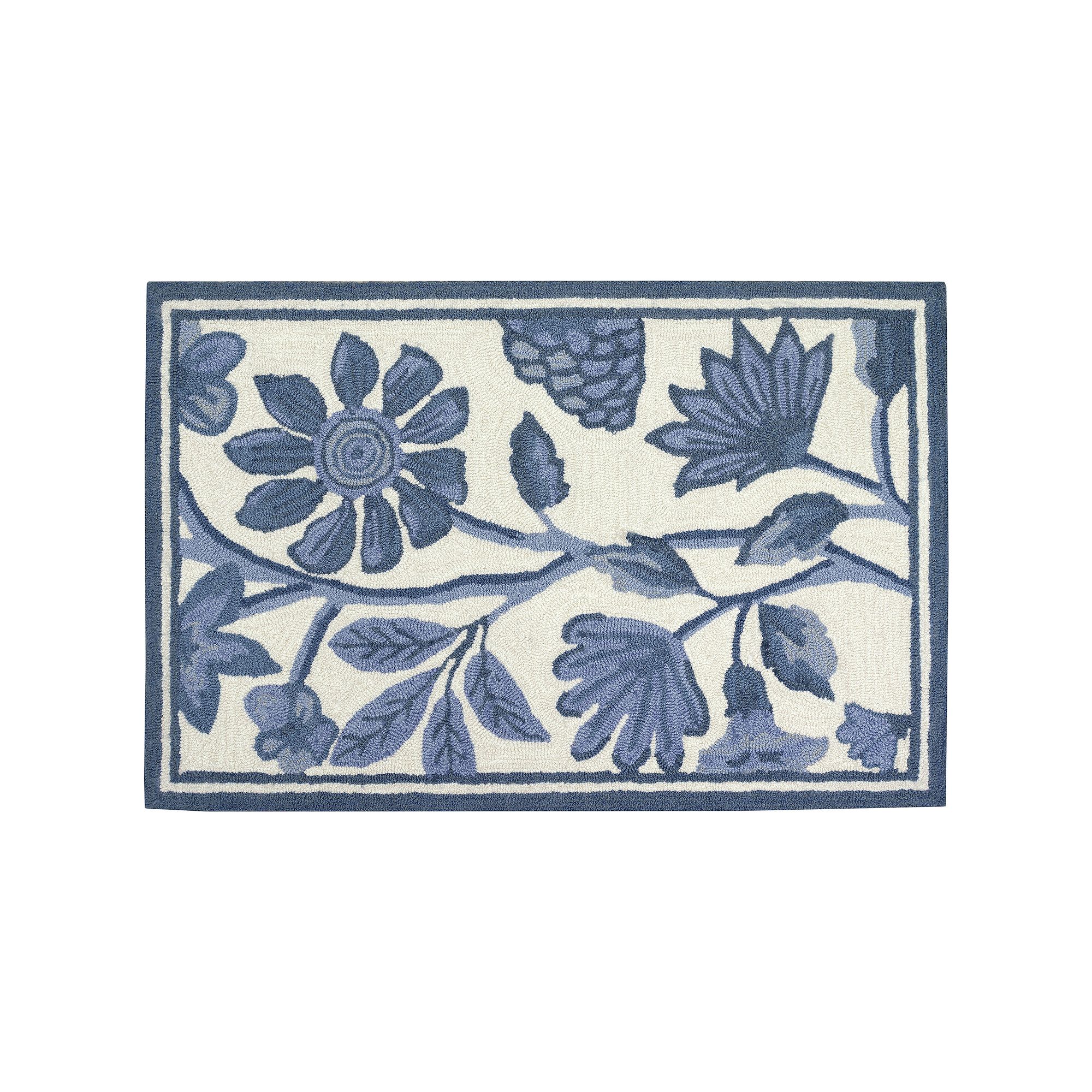 Liora Manne Capri Floral Vine Indoor Outdoor Rug, Blue