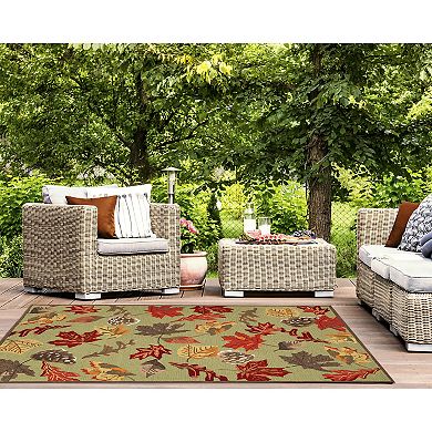 Liora Manne Ravella Falling Leaves Indoor Outdoor Rug