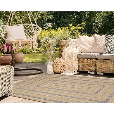 Liora Manne Sahara Multi Border Indoor Outdoor Rug