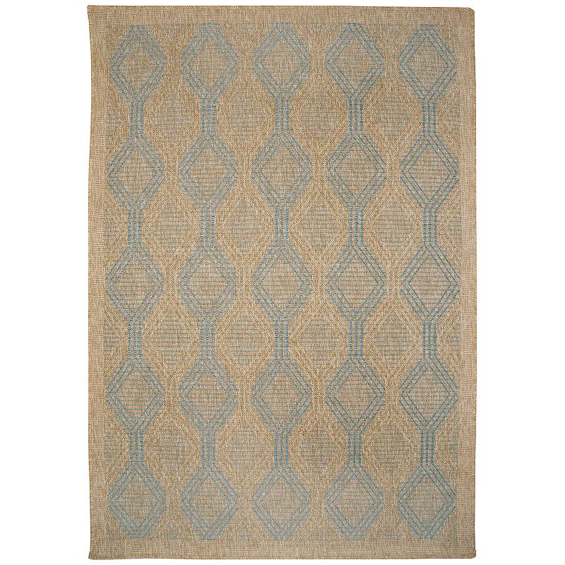Liora Manne Sahara Links Indoor Outdoor Rug, Blue, 8X10 Ft