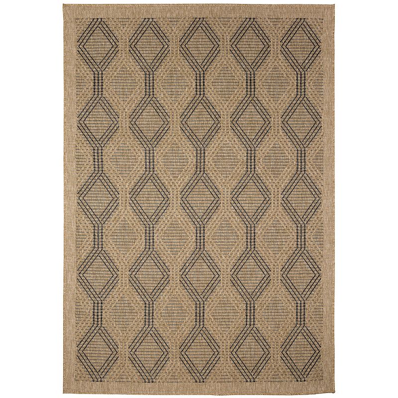 Liora Manne Sahara Links Indoor Outdoor Rug, Beig/Green, 6.5X9 Ft