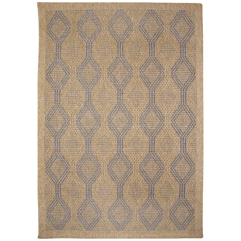 Liora Manne Sahara Links Indoor Outdoor Rug, Blue, 8X10 Ft