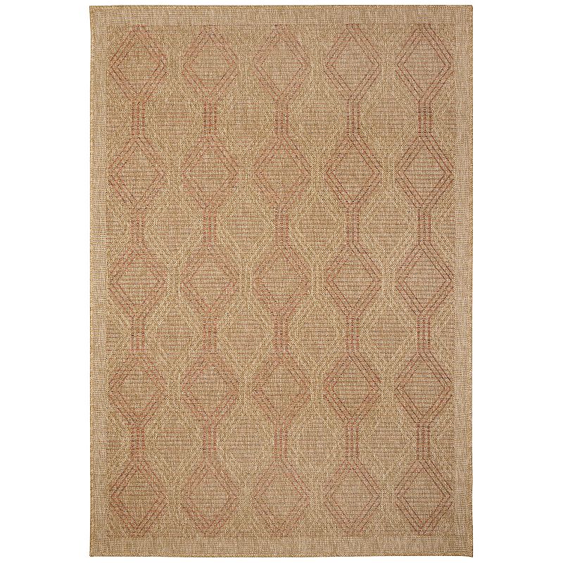 Liora Manne Sahara Links Indoor Outdoor Rug, Orange, 8X10 Ft