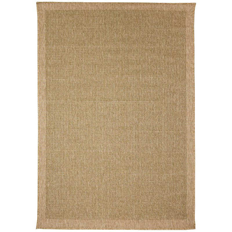Liora Manne Sahara Texture Border Indoor Outdoor Rug, Green, 8X10 Ft