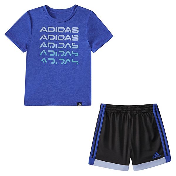 Baby & Toddler Boy adidas MÃ©lange Tee & Shorts Set