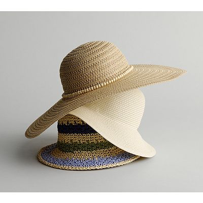 Sonoma Straw Hat With Flower Pin SONOMA - WOMEN - STRAW HAT w/PINK FLOWERS - ONE SIZE (RM-6  main image 4