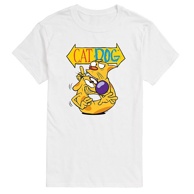 Men s Catdog Tee Size Large White