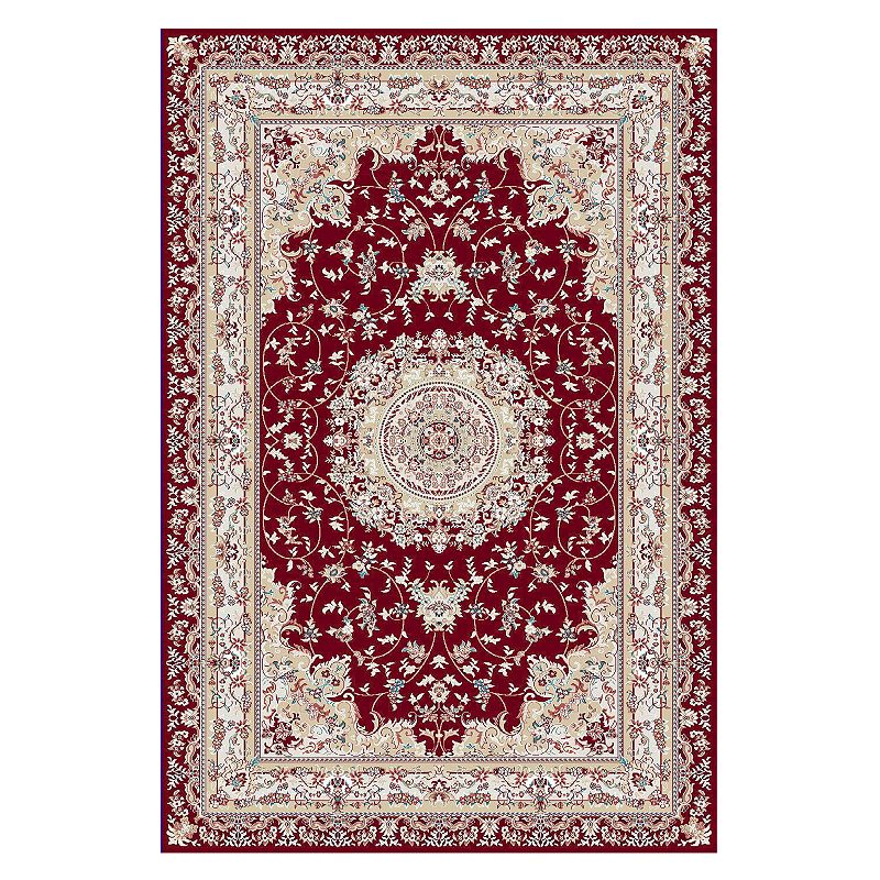 Rugs America Century Vintage Transitional Rug, Red, 5X8 Ft