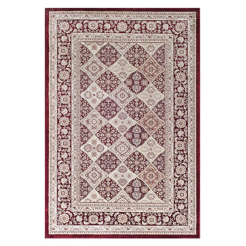 Rugs America Century Vintage Transitional Rug, Red, 5X8 Ft