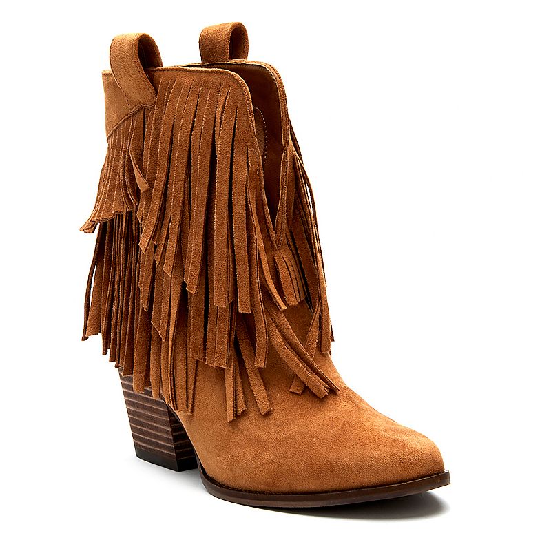 Coconuts by Matisse Logan Womens Fringe Western Boots, Size: 6, Beige