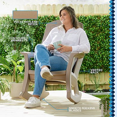 BrylaneHome Oversized 600 Lbs. Weight Capacity Resin Rocker