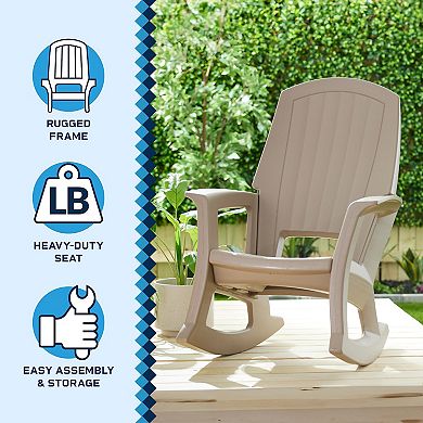 BrylaneHome Oversized 600 Lbs. Weight Capacity Resin Rocker